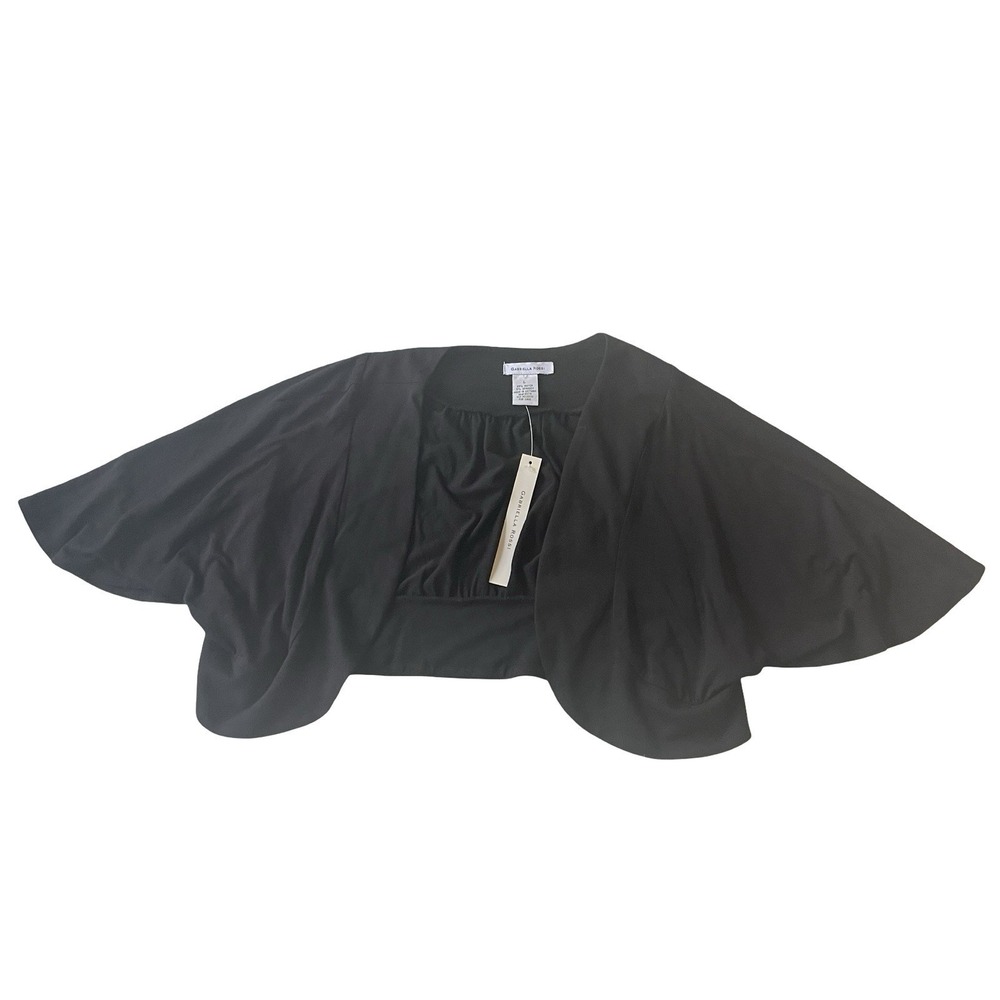 NWT Gabriella Rossi Women's Size L Black Shrug Crop Batwing Sleeve
